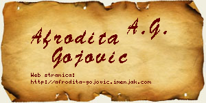 Afrodita Gojović vizit kartica